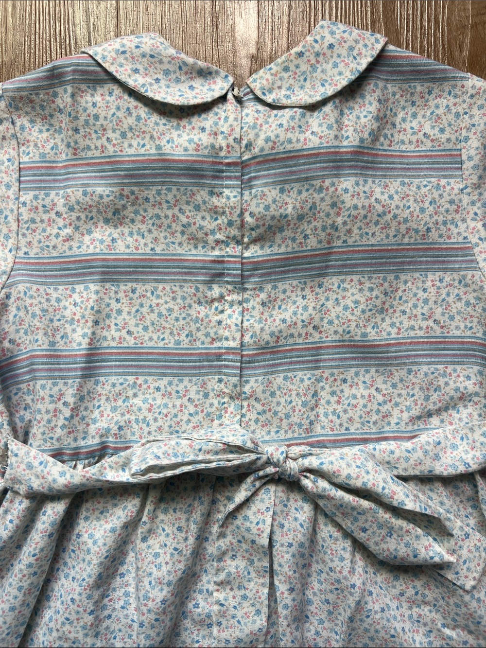 Vintage Jayne Avery Girls Multicolor Floral Dress with Collar & Bows Size 6 - Picture 9 of 12